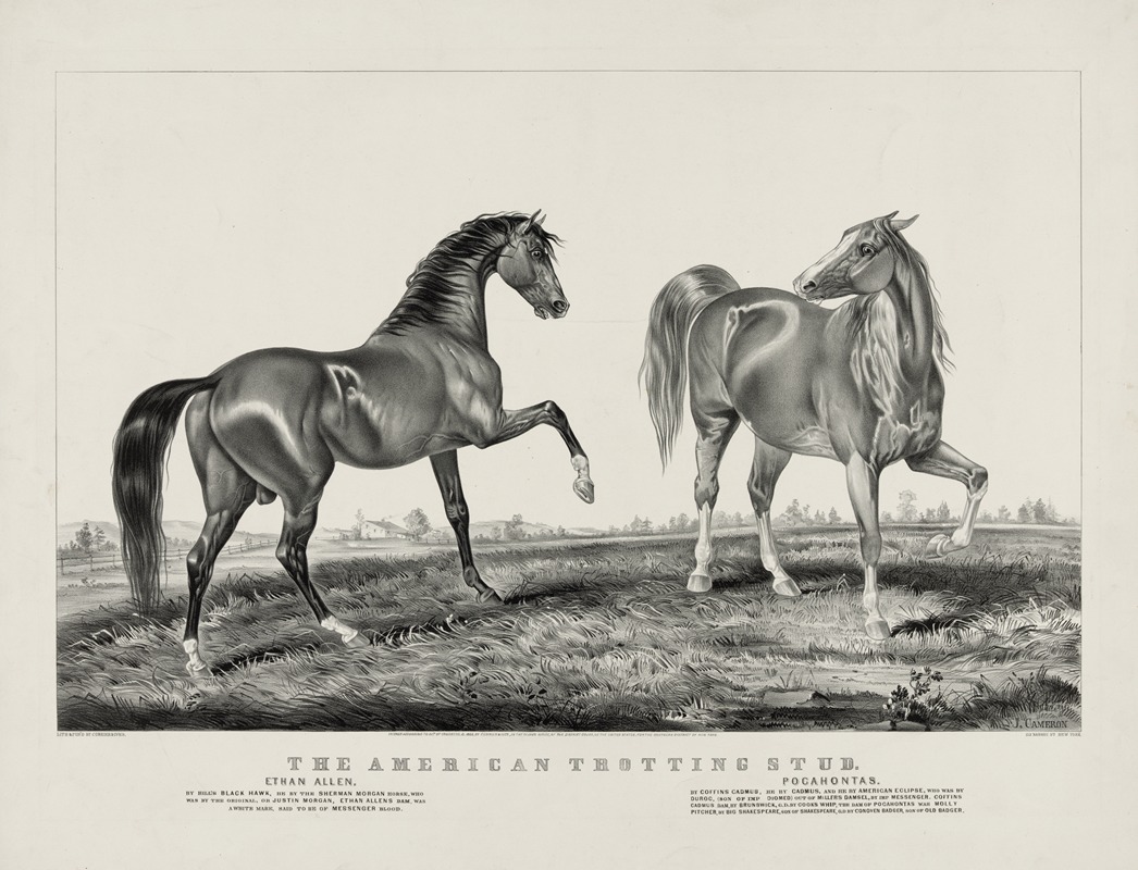 Currier & Ives. - American trotting stud; Ethan Allen, Pocahontas