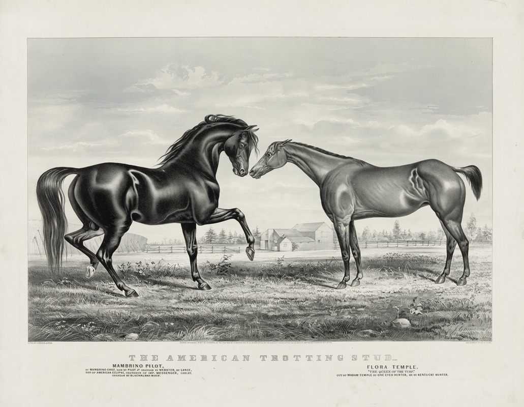 Currier & Ives. - American trotting stud; Mambino Pilot, Flora Temple