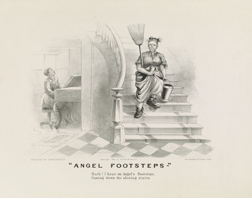 Currier & Ives. - Angel footsteps; ‘Hark! I hear an angel’s footsteps, coming down the shining stairs’