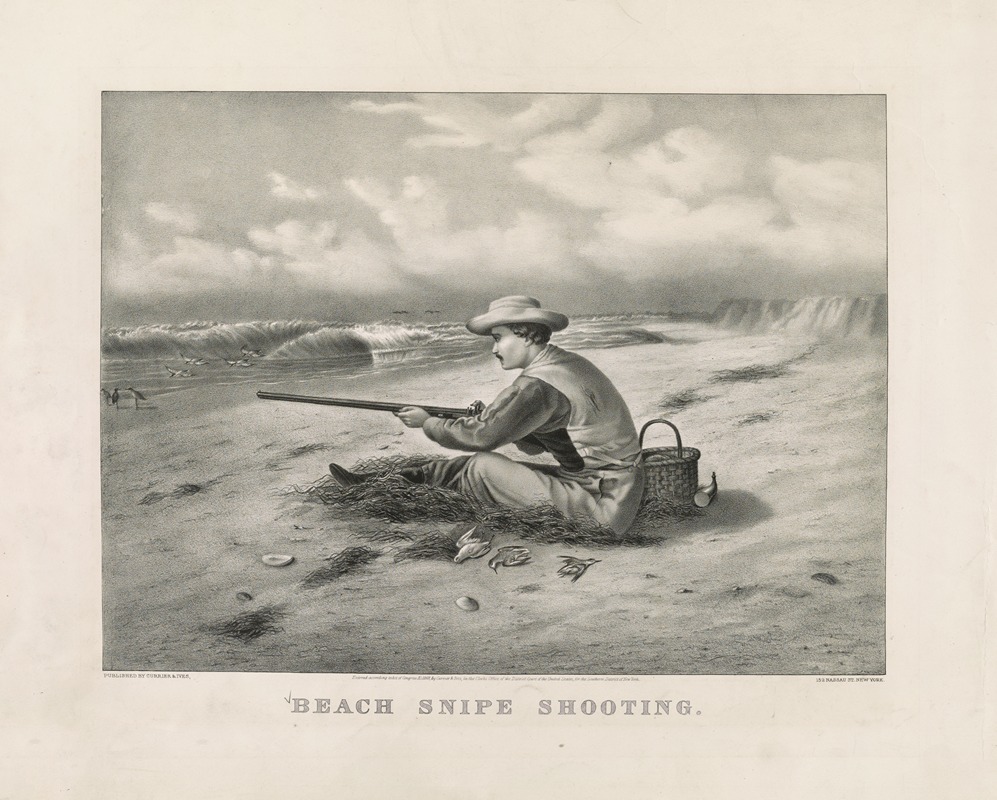 Currier & Ives. - Beach snipe shooting