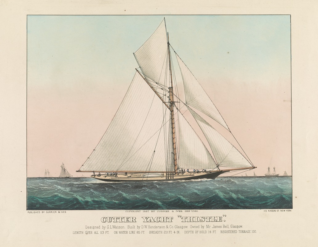 Currier & Ives. - Cutter Yacht ‘Thistle’