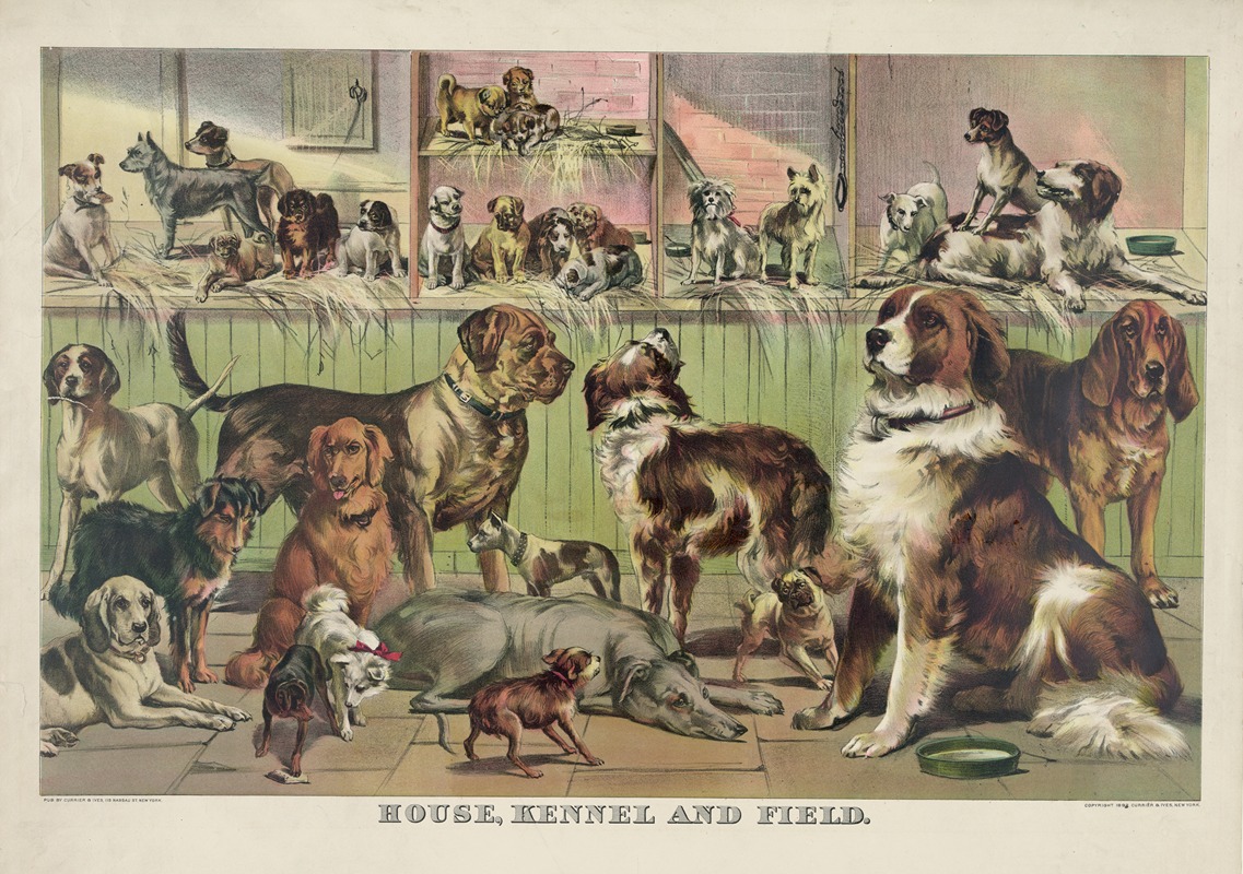 Currier & Ives. - House, kennel and field