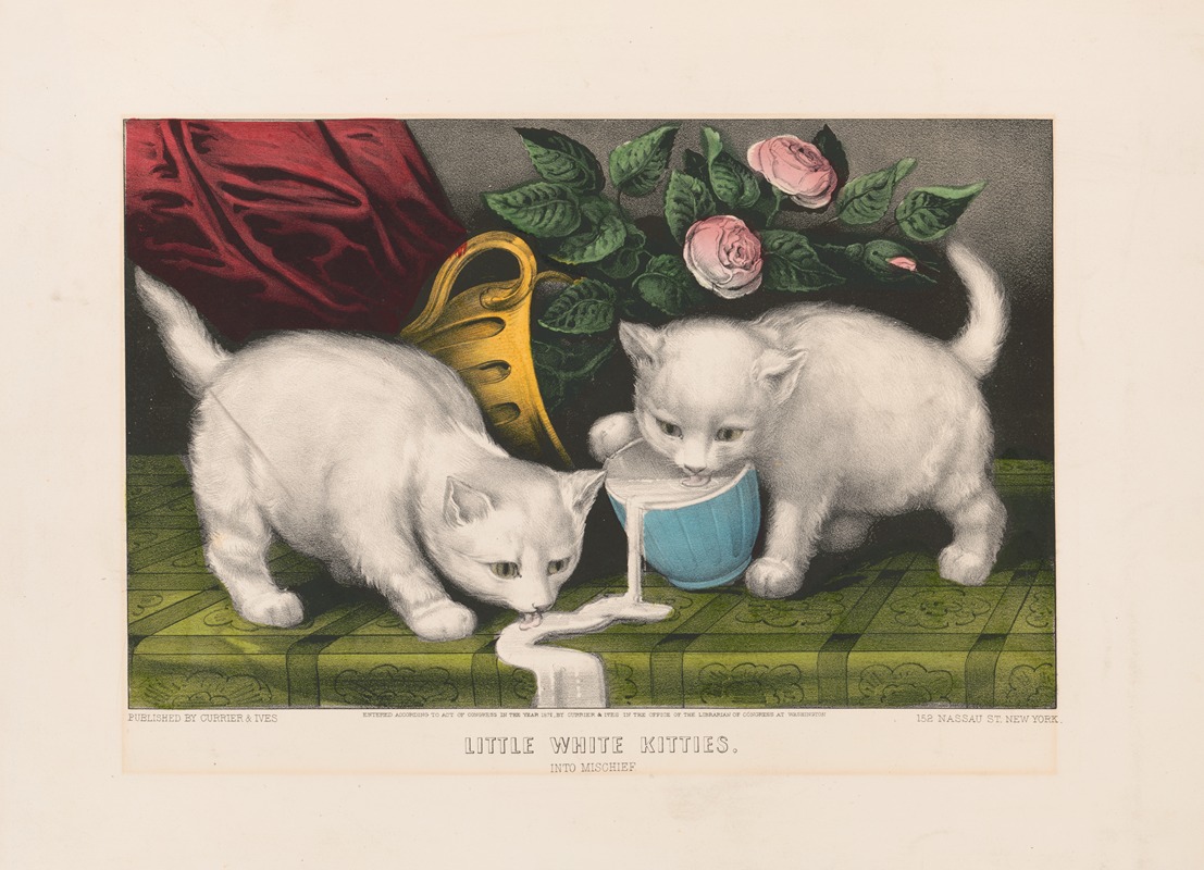 Currier & Ives. - Little white kitties; into mischief