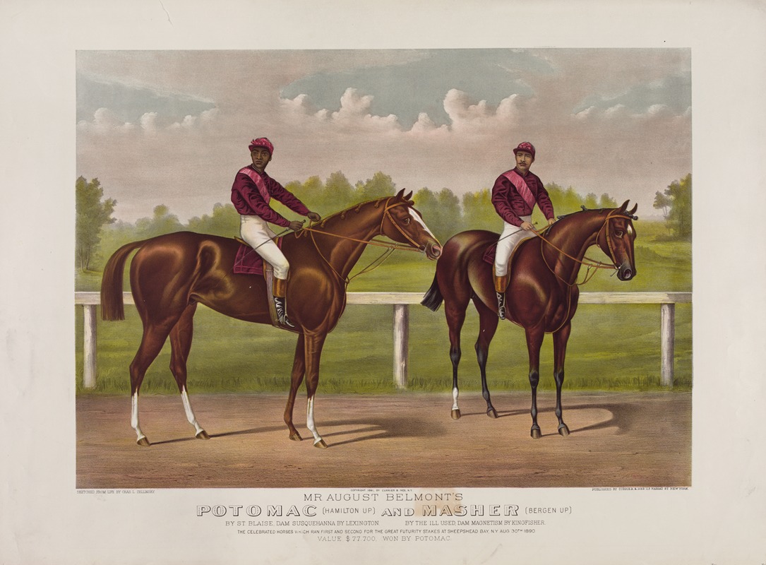 Currier & Ives. - Mr. August Belmont’s Potomac [Hamilton up] and Masher [Bergen up]