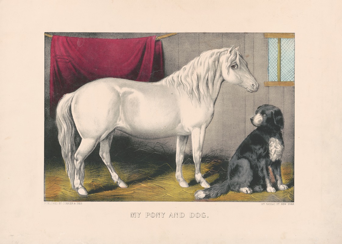 Currier & Ives. - My pony and dog