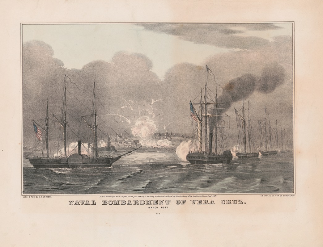 Currier & Ives. - Naval bombardment of Vera Cruz; March 1847