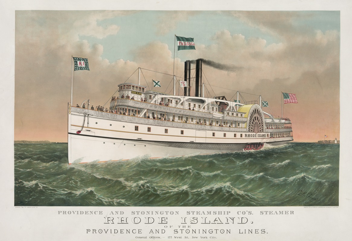 Currier & Ives. - Providence and Stonington Steamship Co’s. steamer Rhode Island; of the Providence and Stonington lines