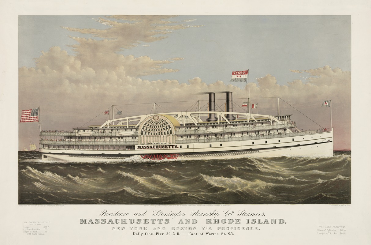 Currier & Ives. - Providence and Stonington Steamship Co’s. steamers, Massachusetts and Rhode Island