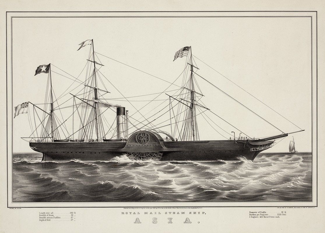 Currier & Ives. - Royal mail steam ship, Asia