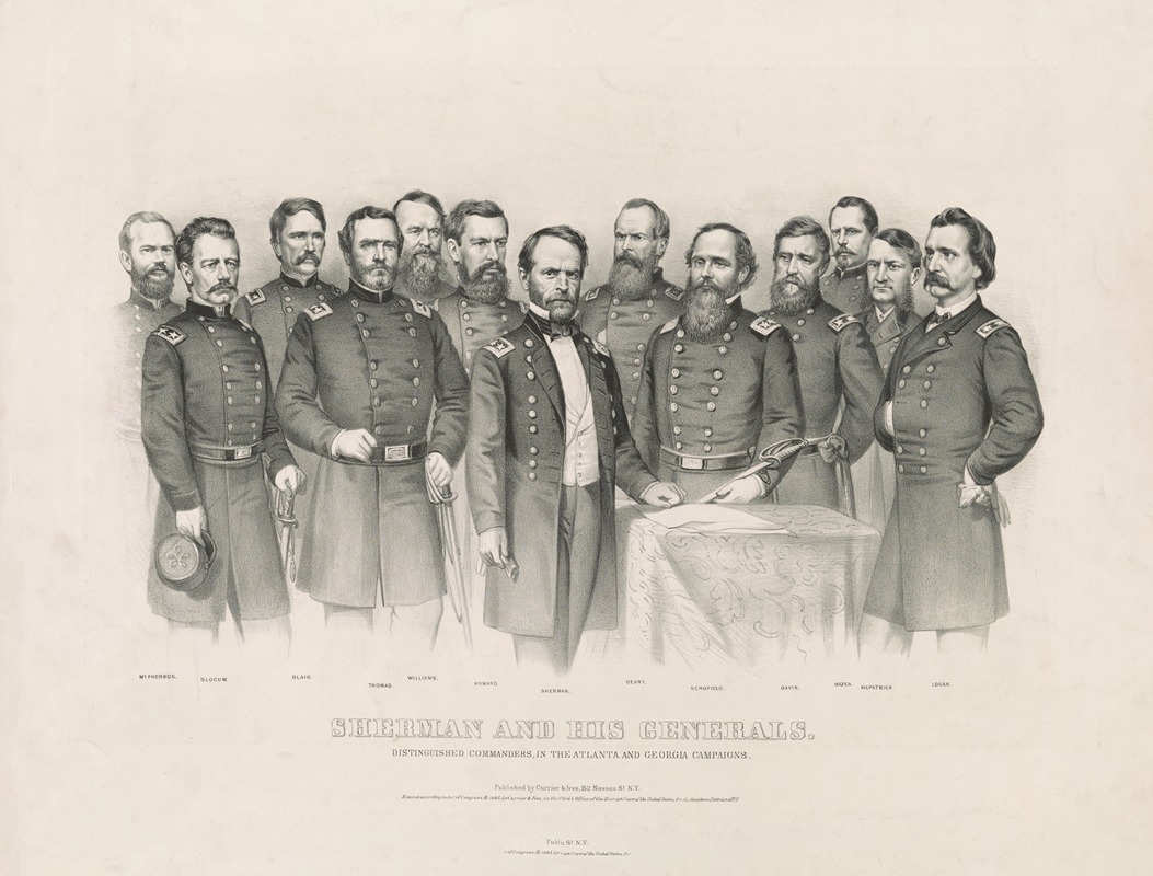 Currier & Ives. - Sherman and his generals; distinguished commanders, in the Atlanta and Georgia campaigns