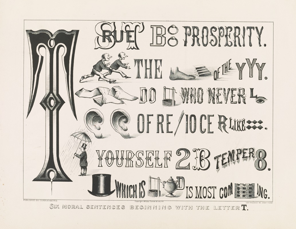 Currier & Ives. - Six moral sentences beginning with the letter T