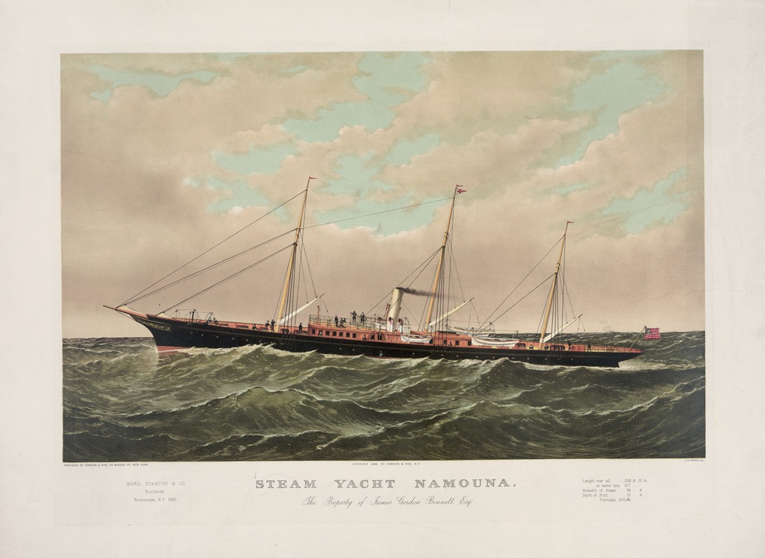 Currier & Ives. - Steam yacht Namouna; the property of James Gordon Bennett, Esq.