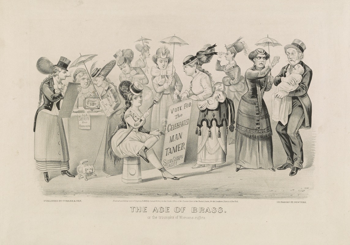 Currier & Ives. - The age of brass. Or the triumphs of woman’s rights