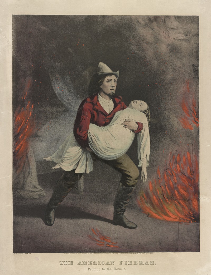 Currier & Ives. - The American fireman; prompt to the rescue