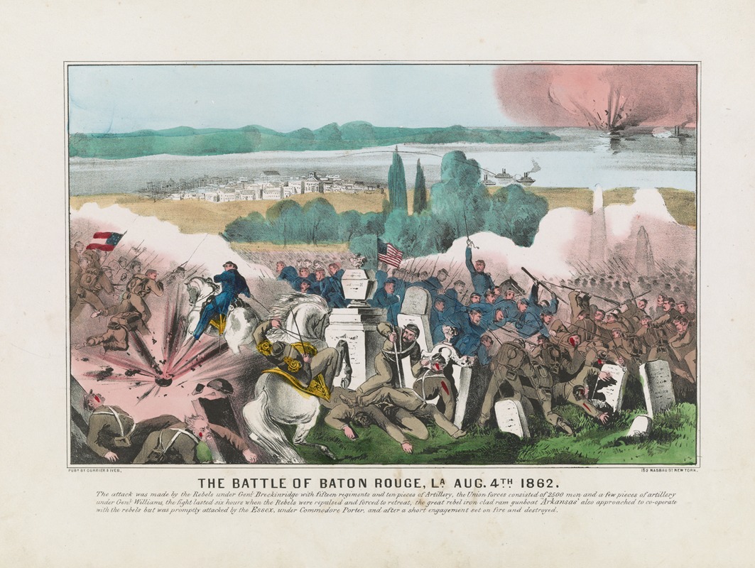 Currier & Ives. - The Battle of Baton Rouge, La. Aug. 4th 1862