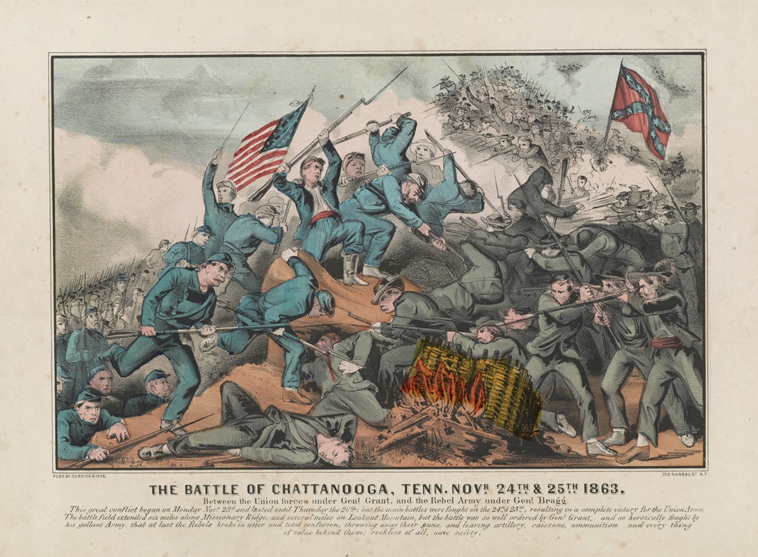 Currier & Ives. - The Battle of Chattanooga, Tenn. Novr. 24th & 25th 1863