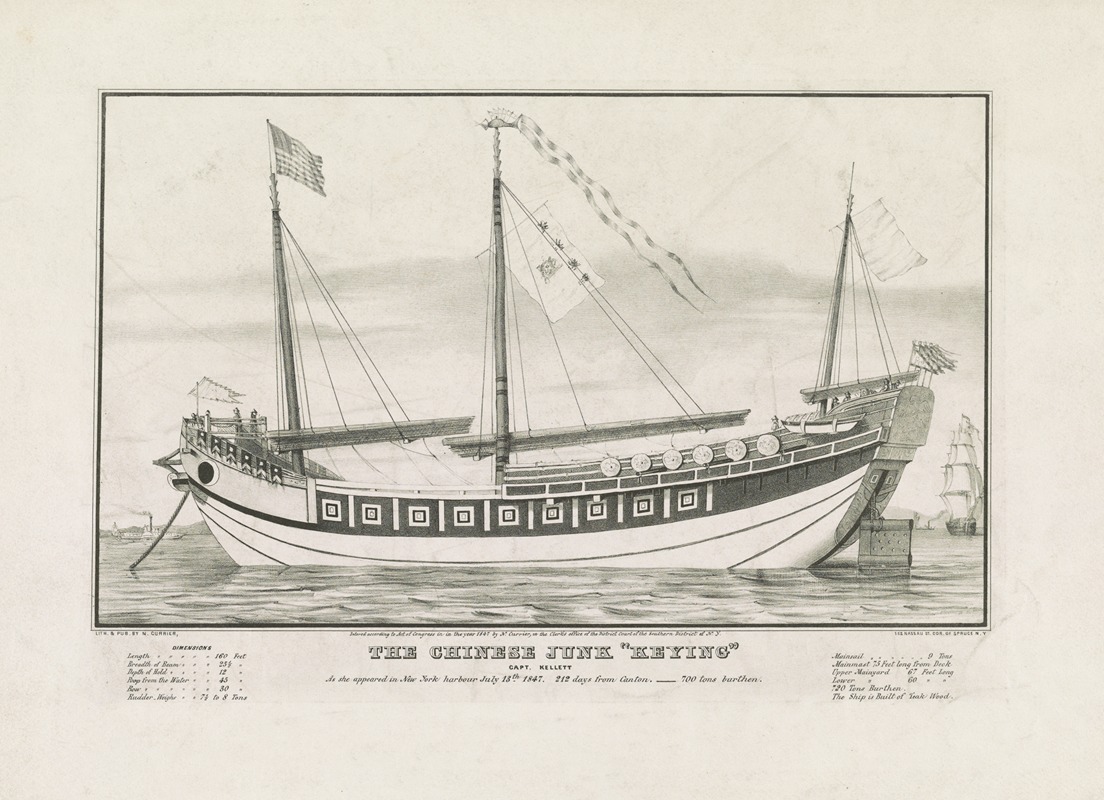 Currier & Ives. - The Chinese junk ‘Keying’; Capt. Kellett