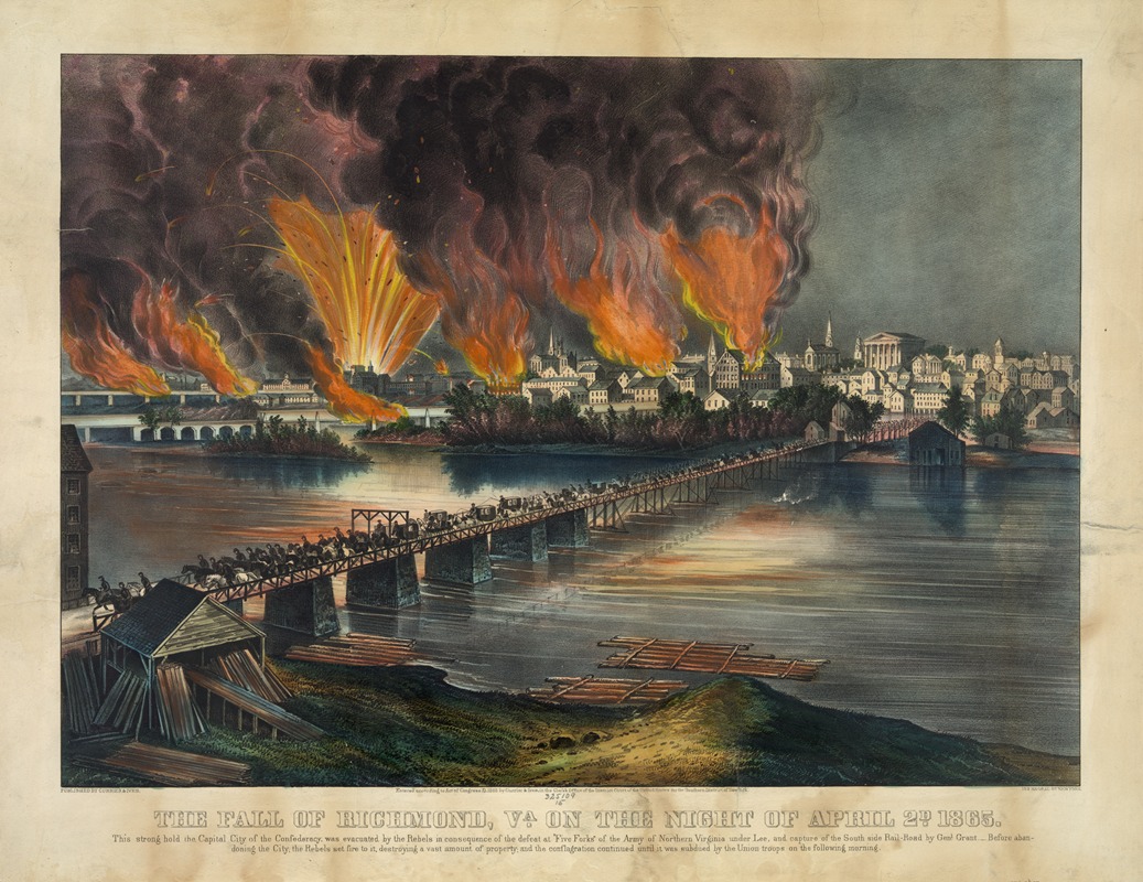 Currier & Ives. - The fall of Richmond, Va. on the night of April 2d. 1865