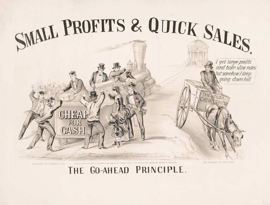 Currier & Ives. - The go-ahead principle; small profits & quick sales