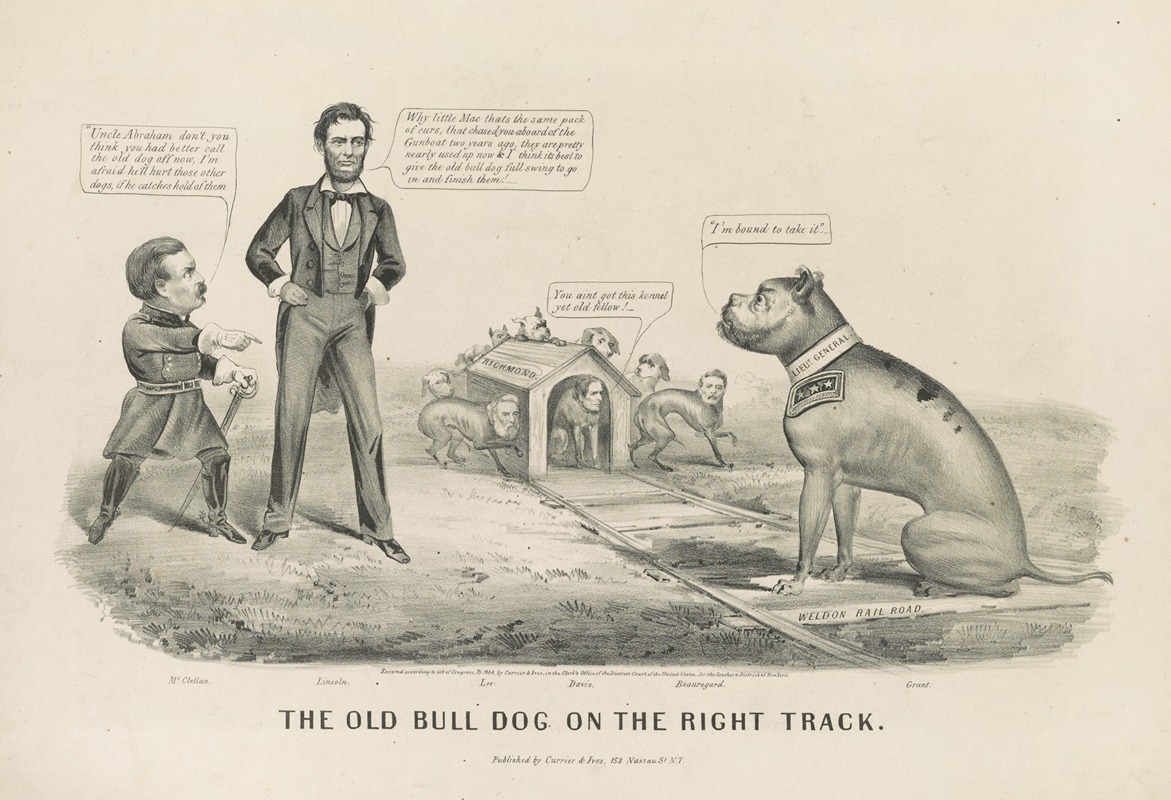 Currier & Ives. - The old bull dog on the right track