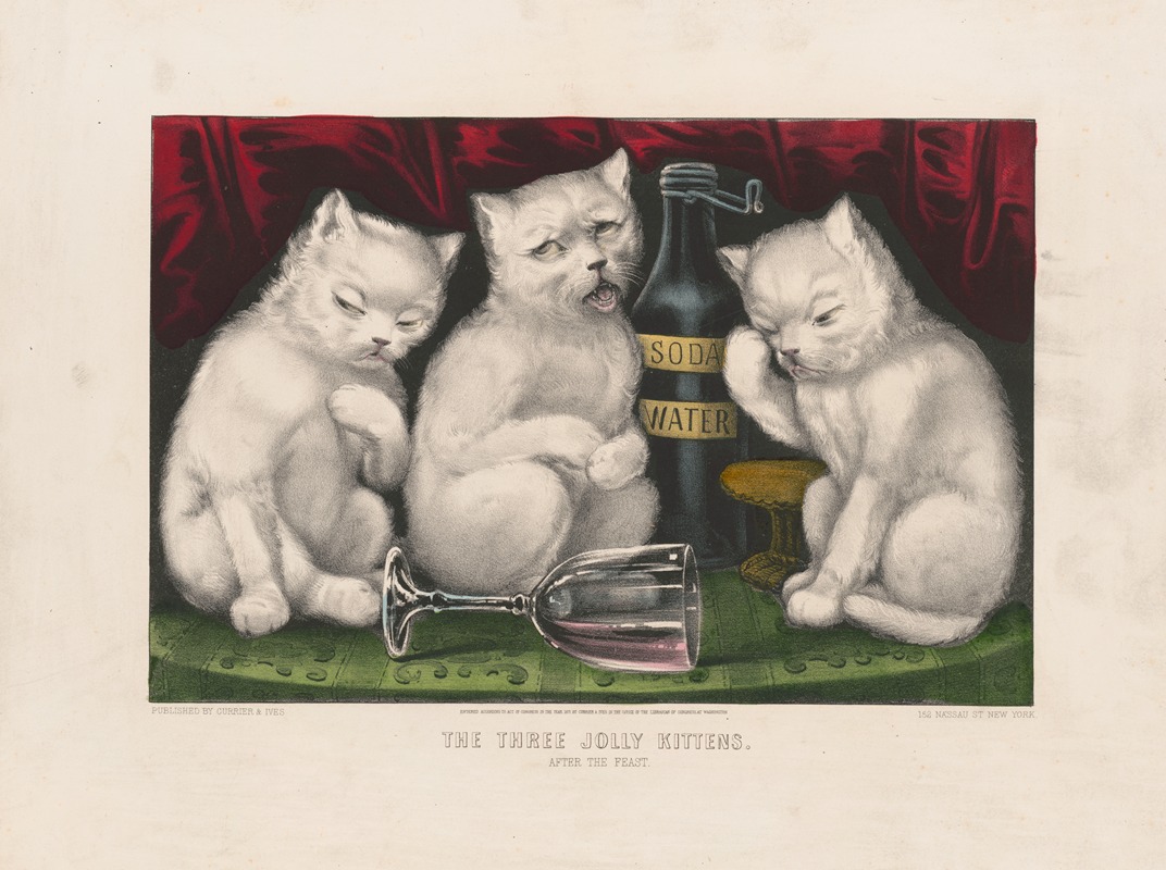 Currier & Ives. - The three jolly kittens – after the feast