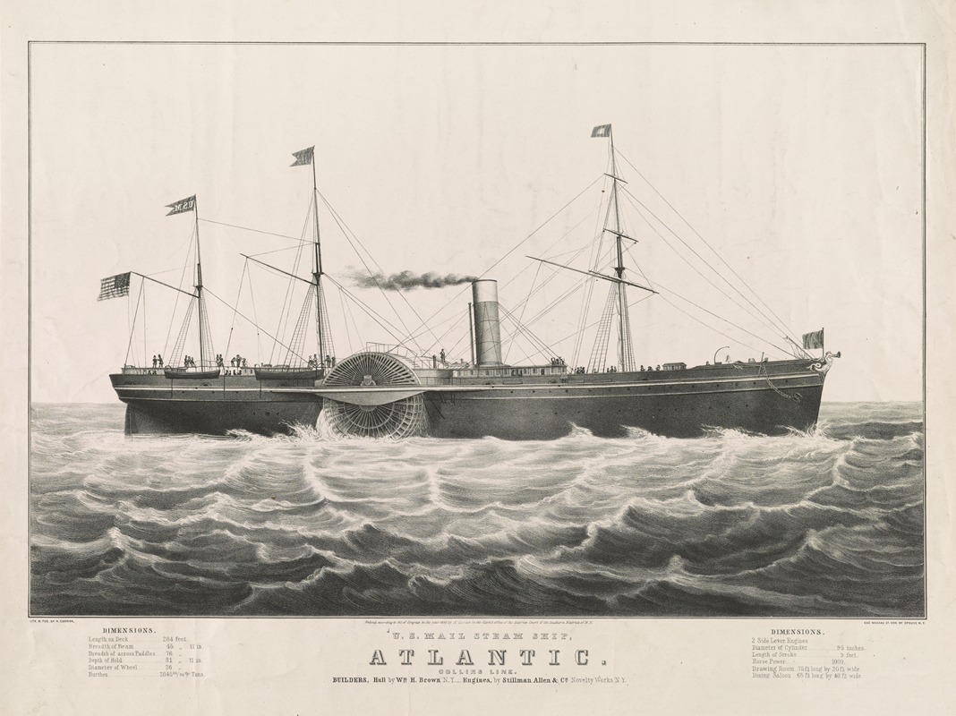 Currier & Ives. - U.S. mail steam ship, Atlantic