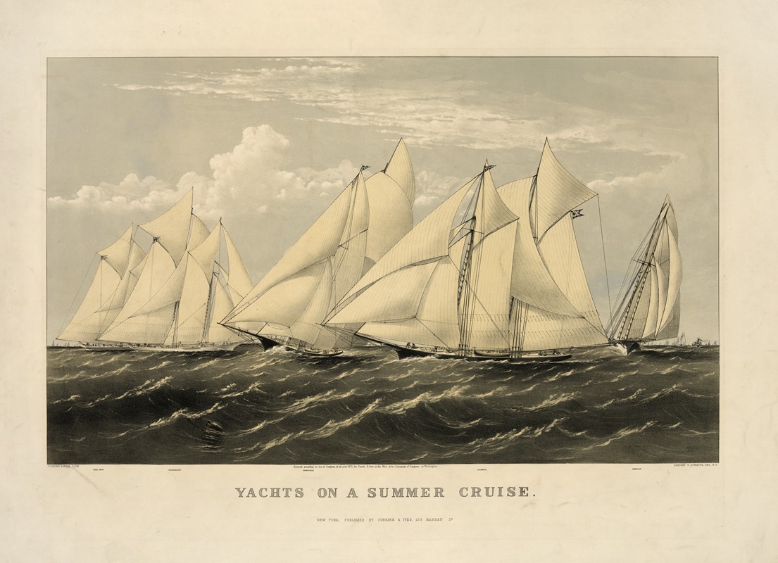 Currier & Ives. - Yachts on a summer cruise