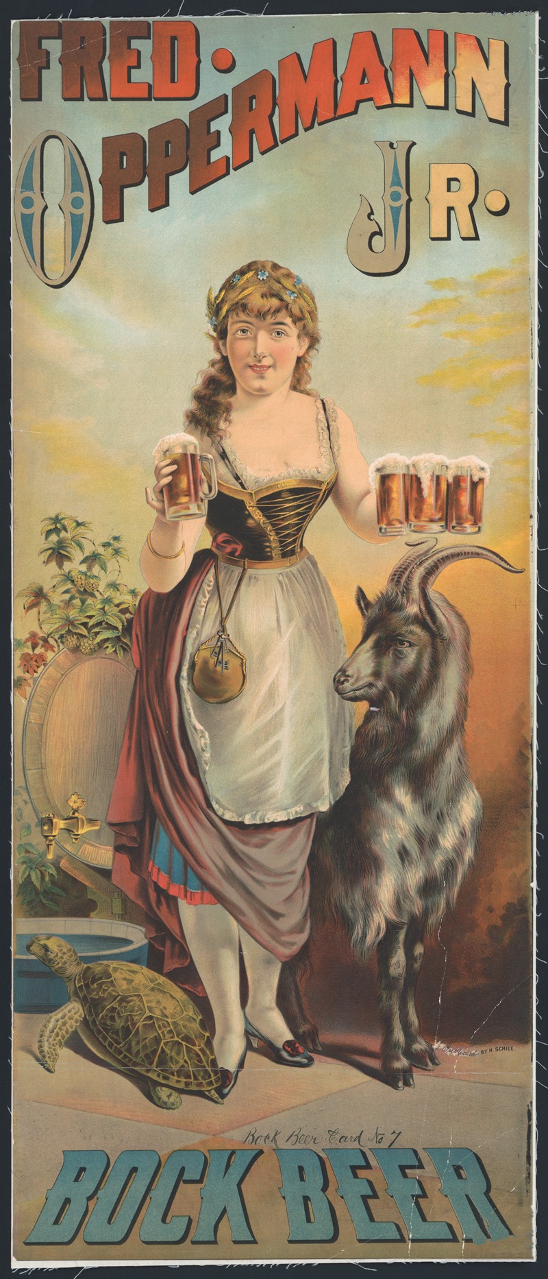 Henry Jerome Schile - Fred. Opperman, Jr., Bock beer, Bock beer card no. 7