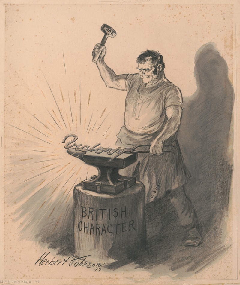 Herbert Johnson - John Bull pounding out a British victory