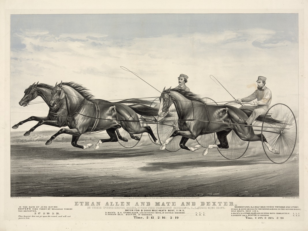 John Cameron - Ethan Allen and Mate and Dexter; In their wonderful race, over the fashion course, L.I. June 21st 1867