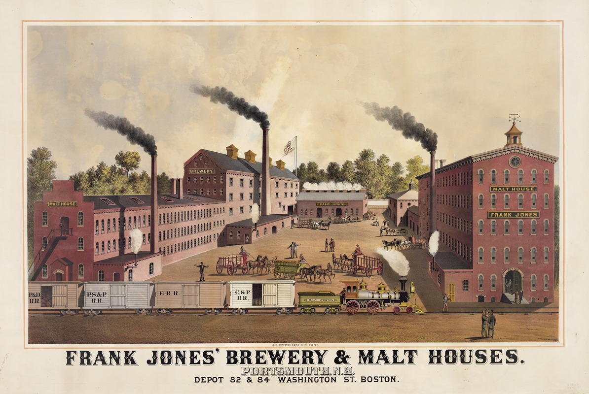 John H. Bufford's & Sons - Frank Jones’ brewery & malt houses