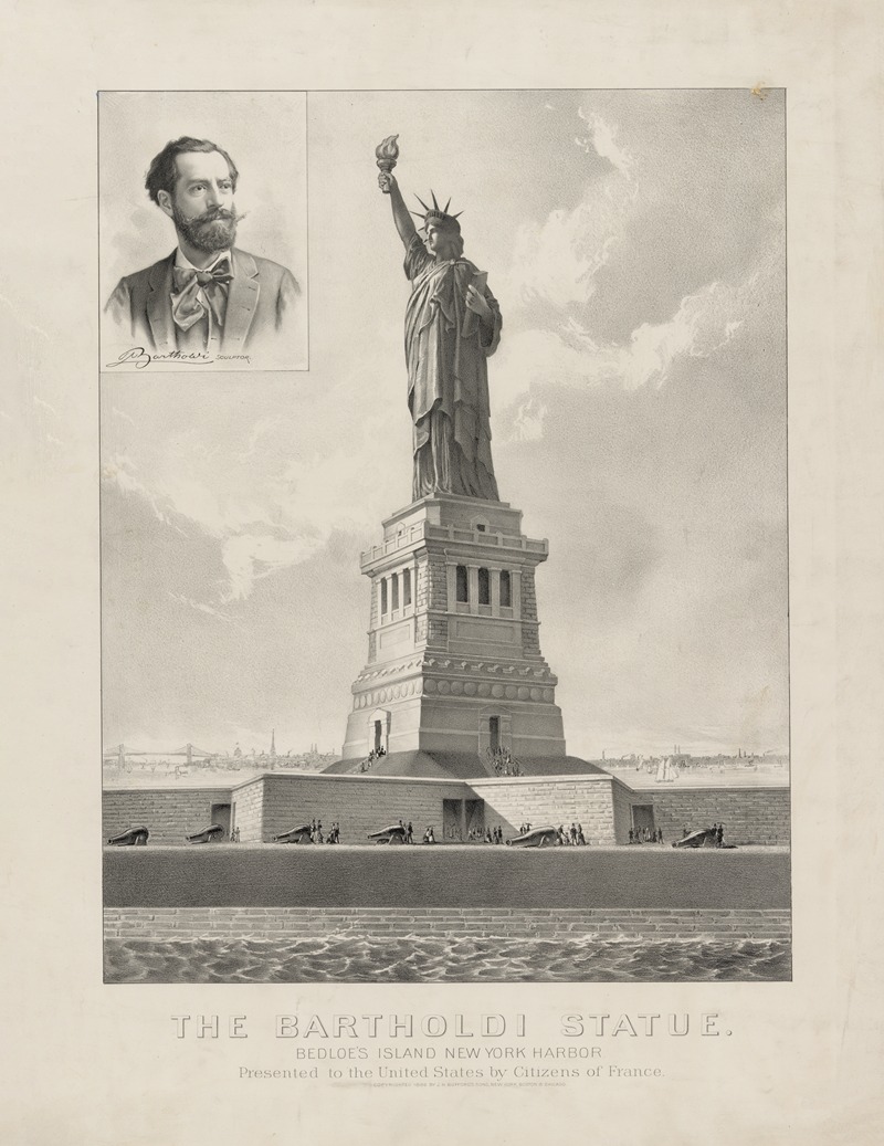 John H. Bufford's & Sons - The Bartholdi Statue–Bedloe’s Island, New York Harbor–Presented to the United States by citizens of France