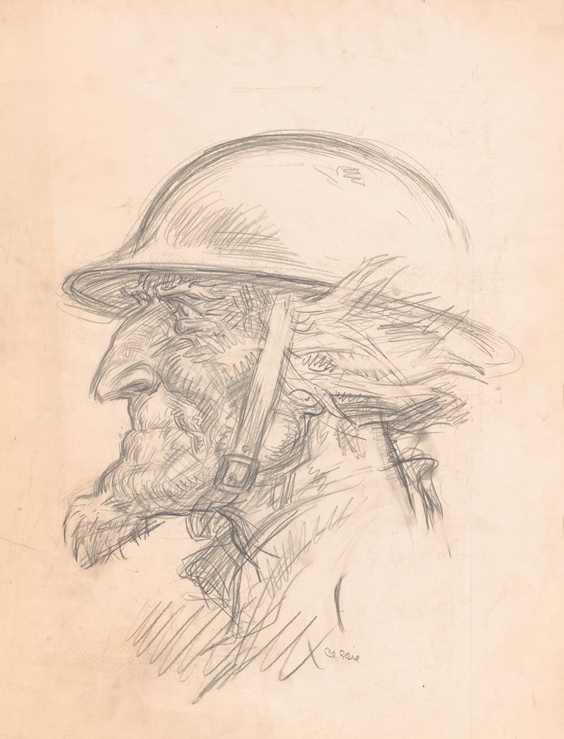 Oscar Edward Cesare - Uncle Sam wearing helmet