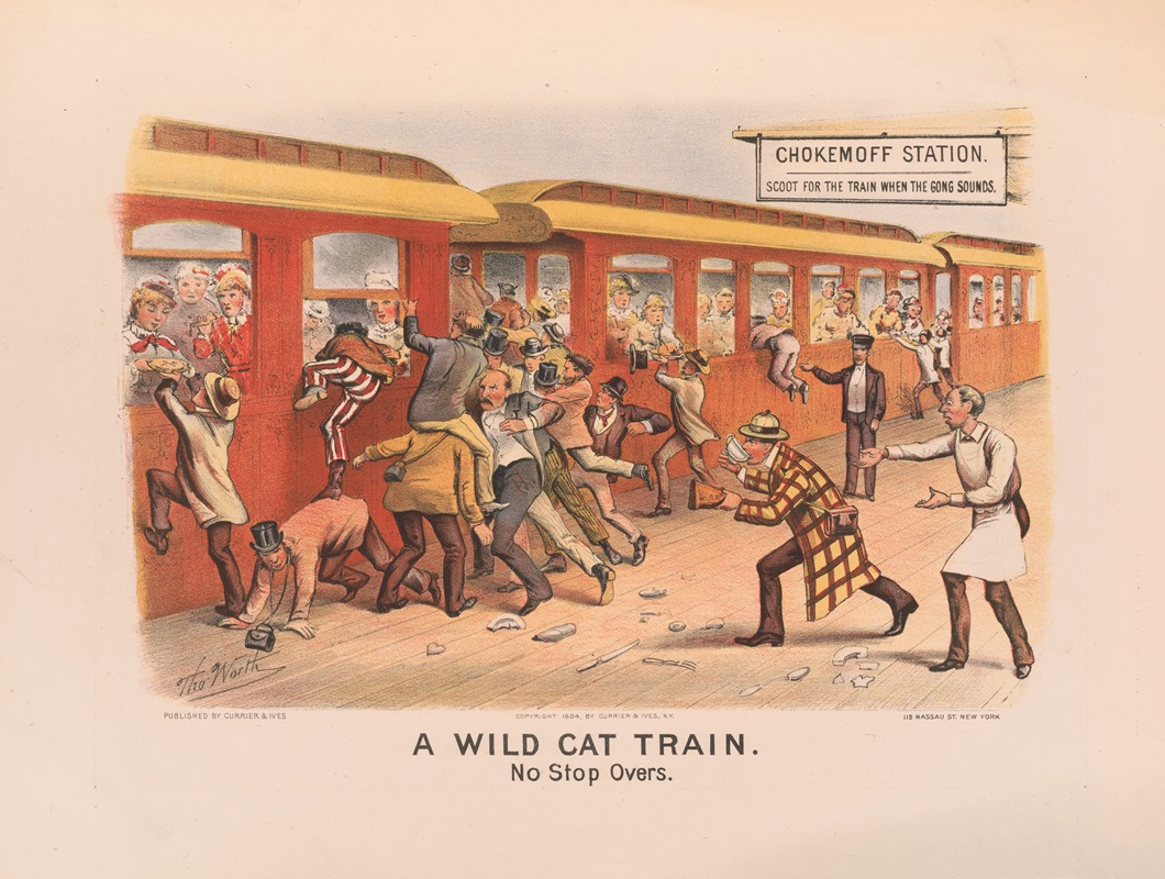 Thomas Worth - A wild cat train; no stop overs