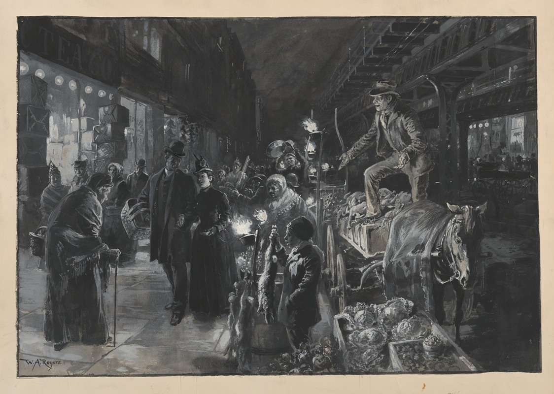 William Allen Rogers - Ninth Avenue, Saturday night market