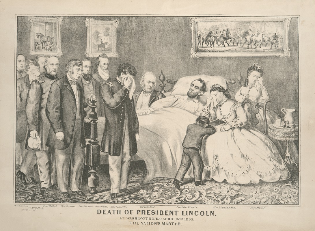 Currier & Ives. - Death of President Lincoln at Washington, D.C., April 15th 1865, the nation’s martyr