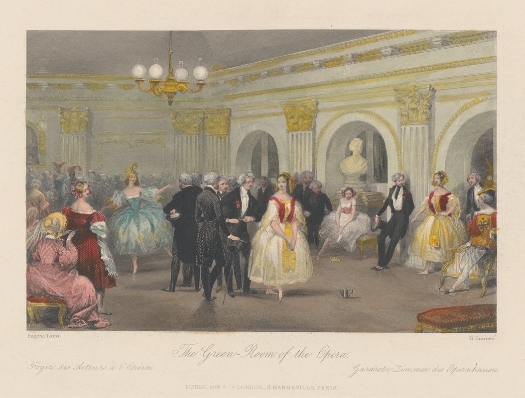 Eugène Lami - The green-room of the Opera; Foyer des acteurs à l’Opéra