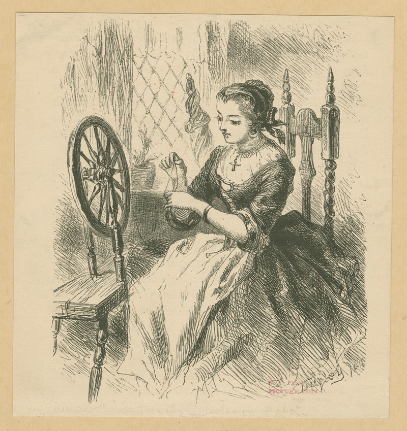 Felix Octavius Carr Darley - Katrina at the spinning wheel