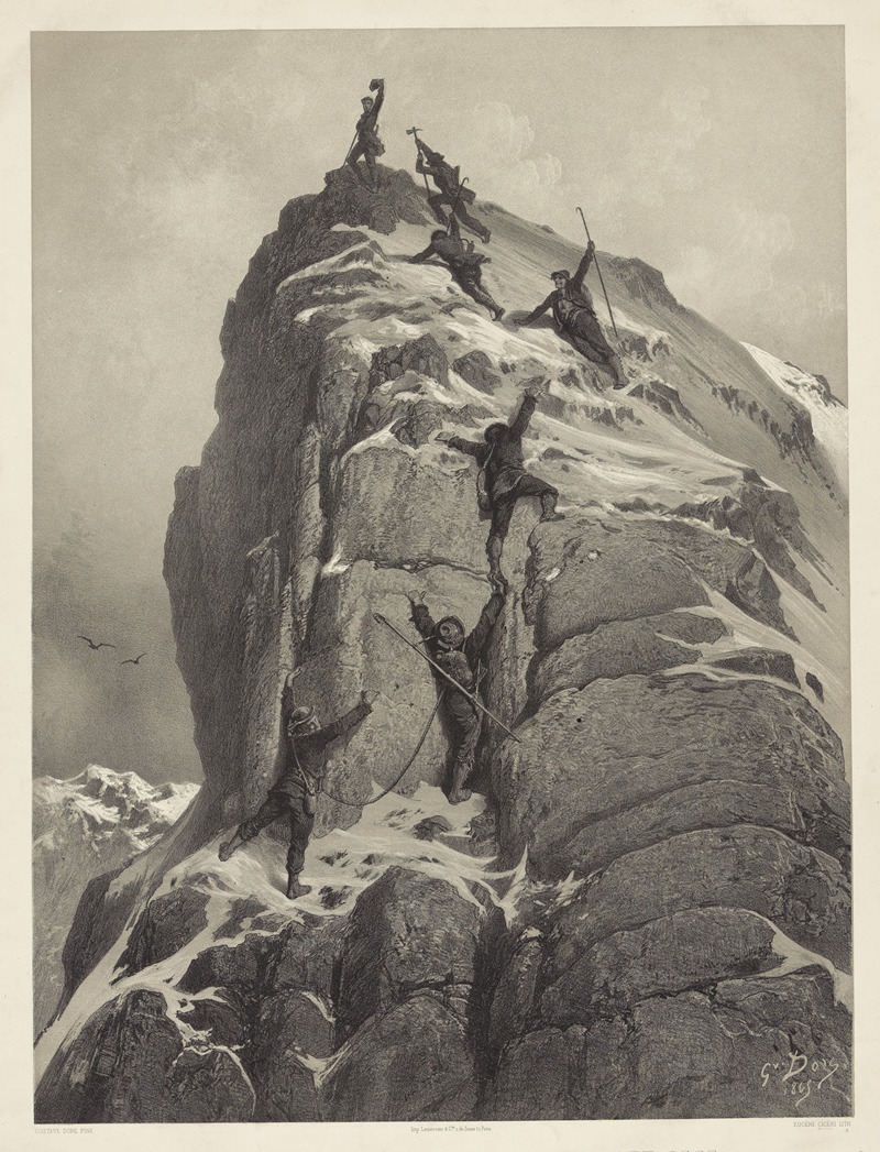 Gustave Doré - Ascension du Mont Cervin-14 Juillet 1865; Arriveé au Sommet