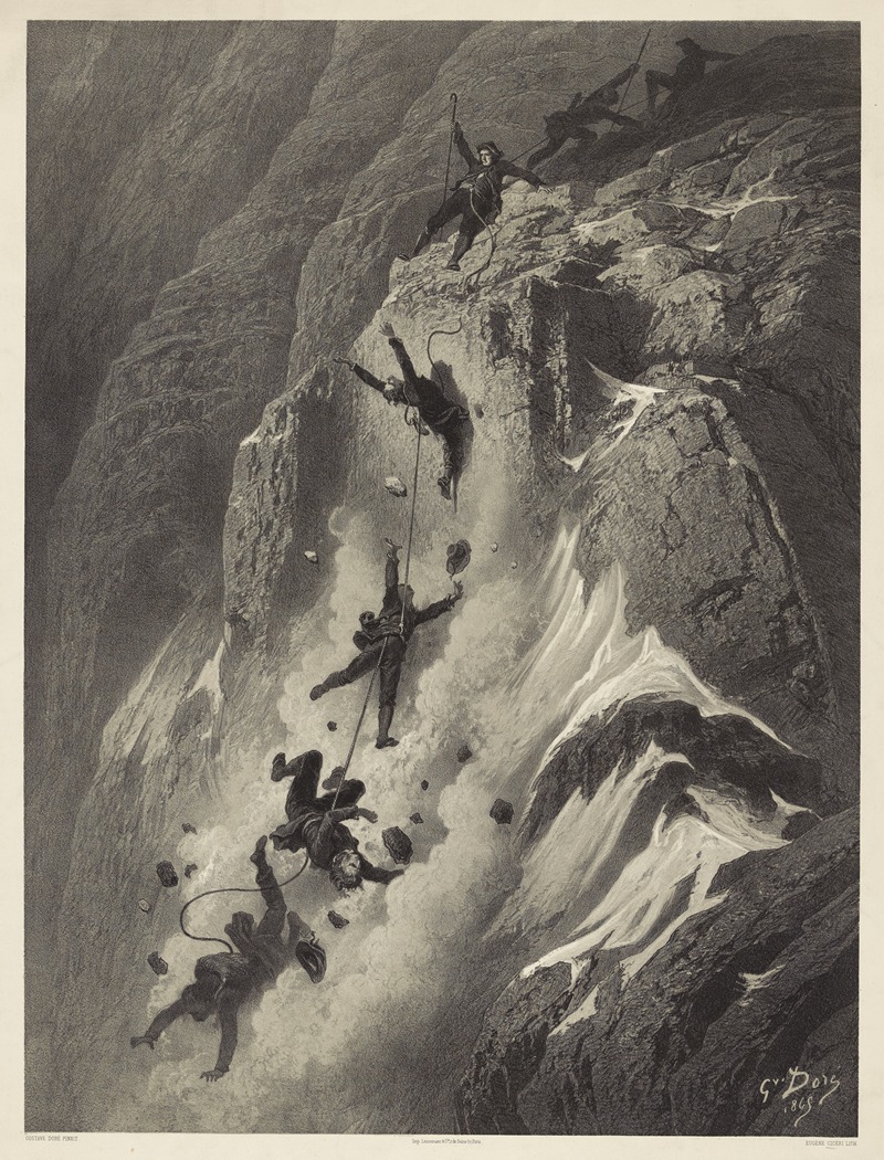 Gustave Doré - Ascension du Mont Cervin-14 Juillet 1865; La Chute