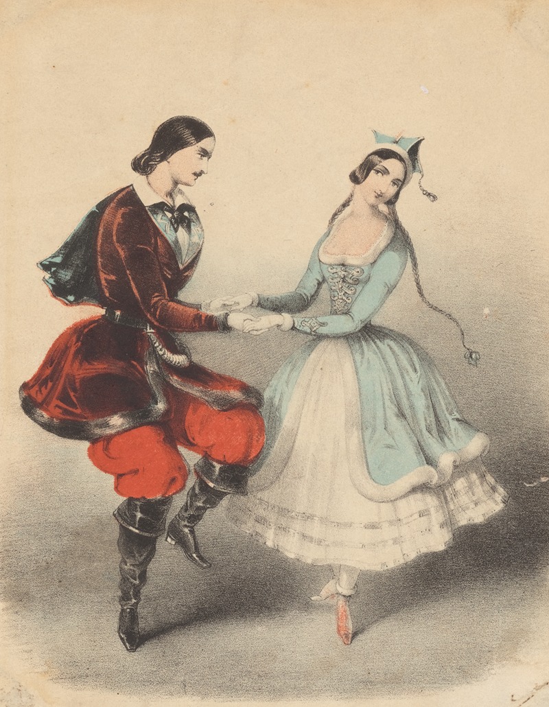 John Brandard - Jules Perrot and Carlotta Grisi dancing the polka