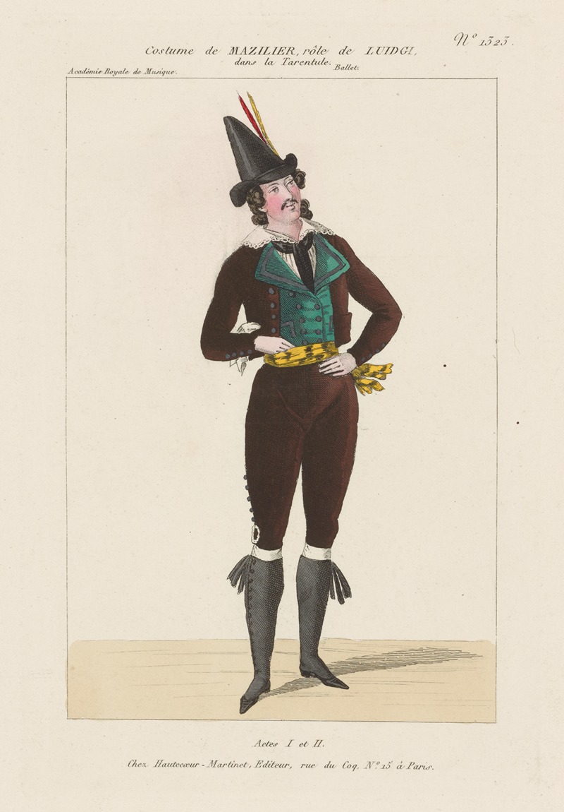 Martinet-Hautecoeur - Costume de Mazilier, rôle de Luidgi, dans La tarentule, ballet, Académie royale de musique, actes I et II