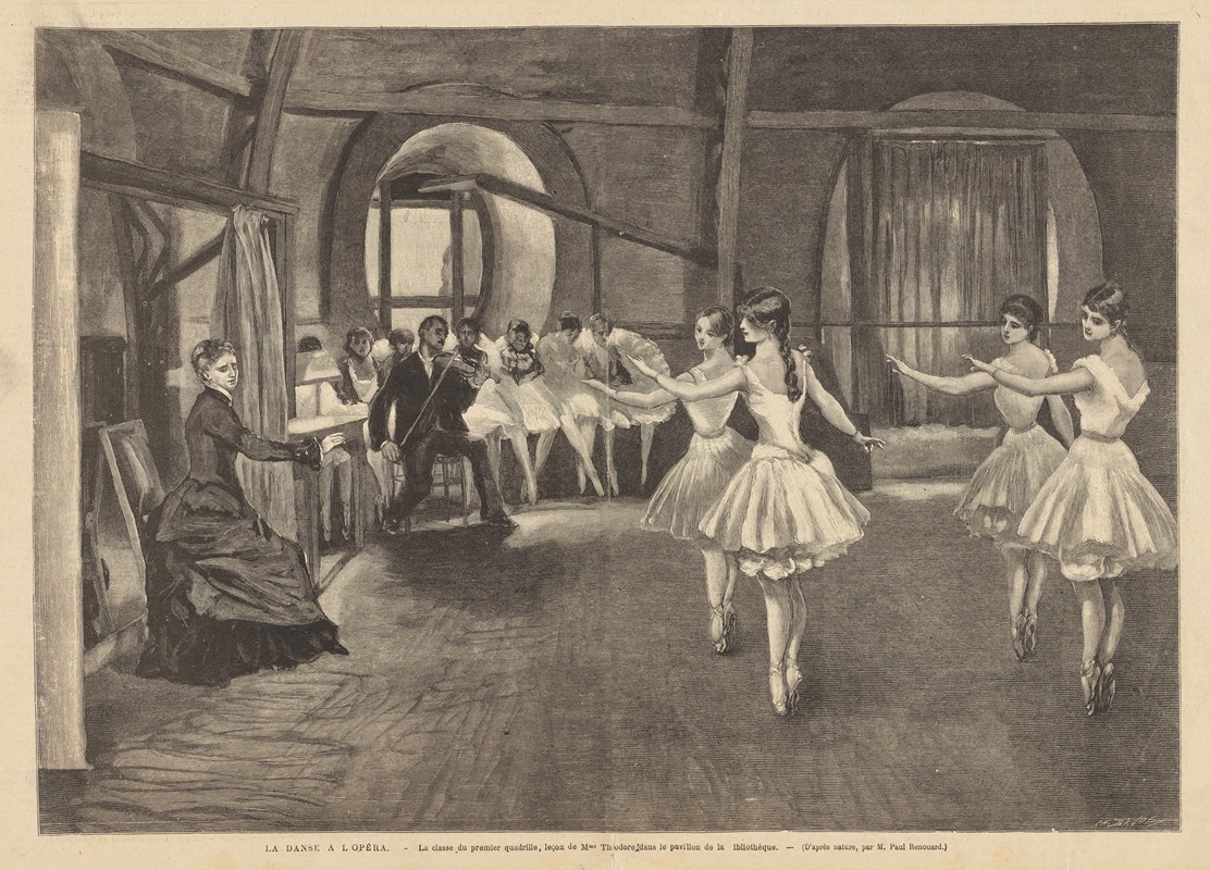 Paul Renouard - La danse a l’Opéra; la classe du premier quadrille, leçon de Mme Théodore dans le pavillon de la bibliothèque