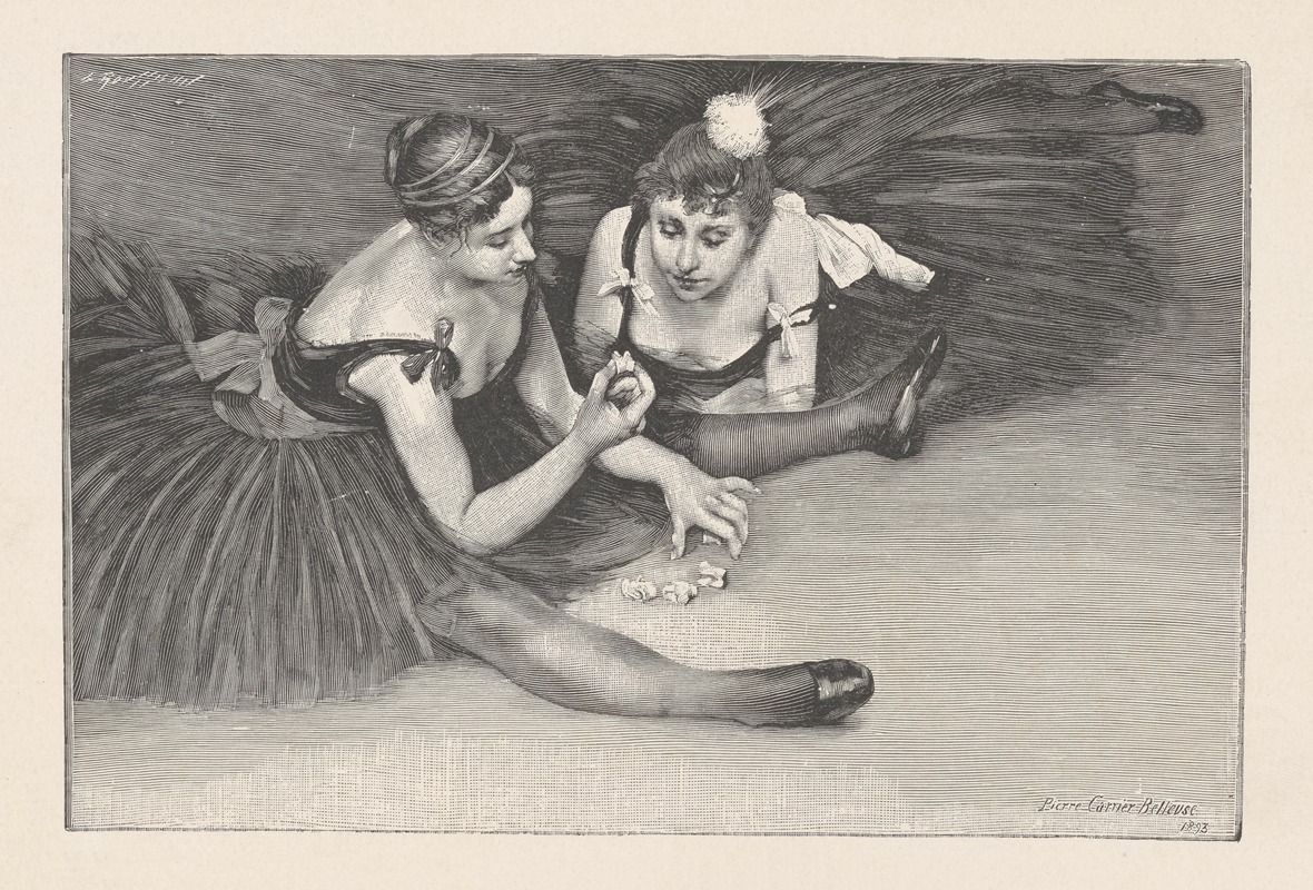 Pierre Carrier-Belleuse - In the greenroom; danseuses playing with ‘osselets’