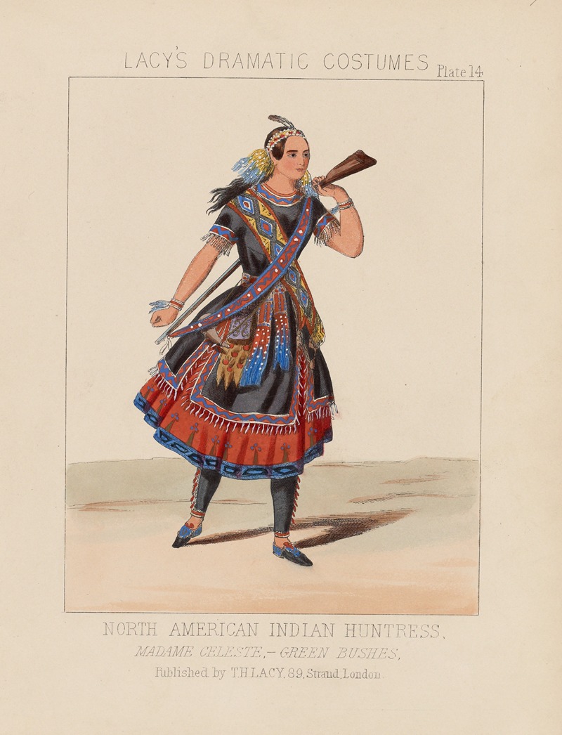 Thomas Hailes Lacy - North American Indian huntress, Madame Celeste, Green bushes