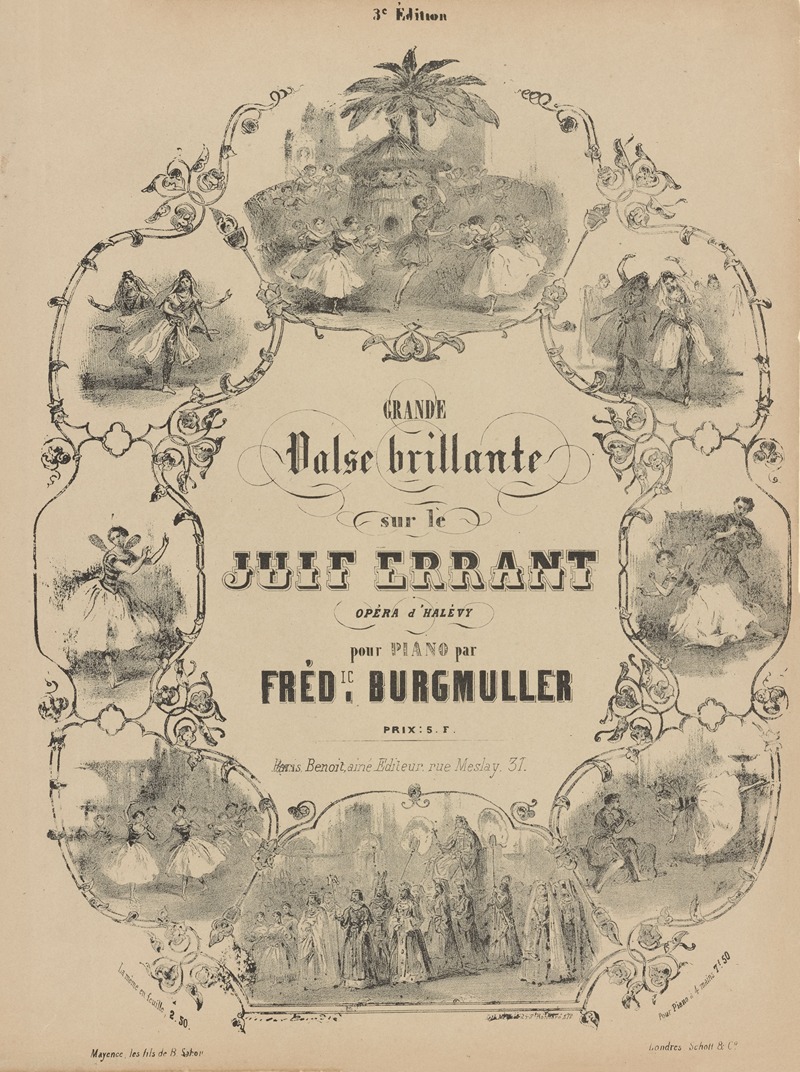 Victor Coindre - Grande valse brillante sur le Juif errant, opéra de Halévy, pour piano par Fréd.ic Burgmuller, 3e édition