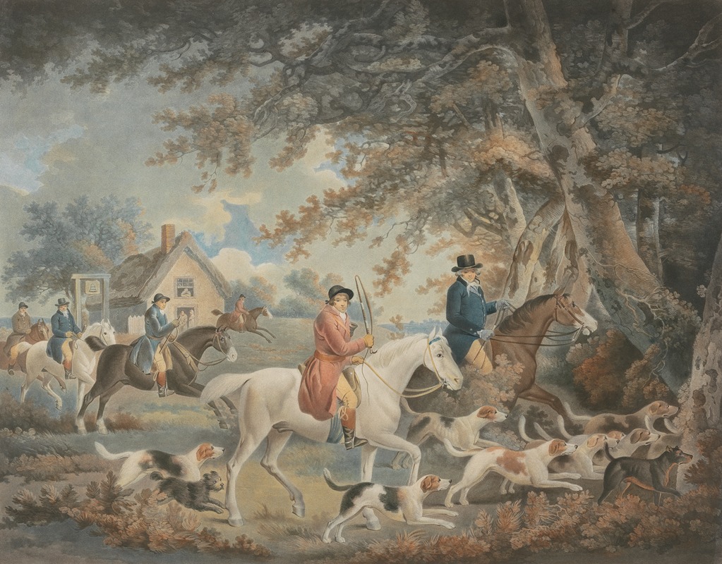 George Morland - Fox Hunting. Going into Cover