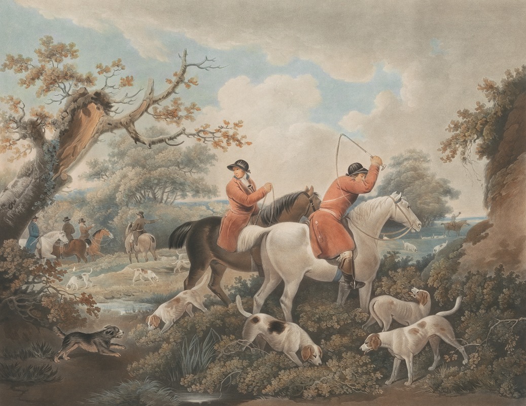 George Morland - Fox Hunting. The Check