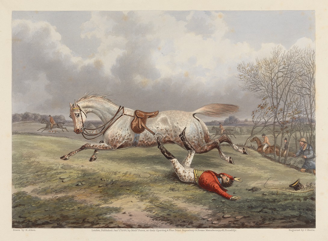 Henry Thomas Alken - Fox Hunting; Fores’s Hunting Casualties – A Turn of speed over the flat