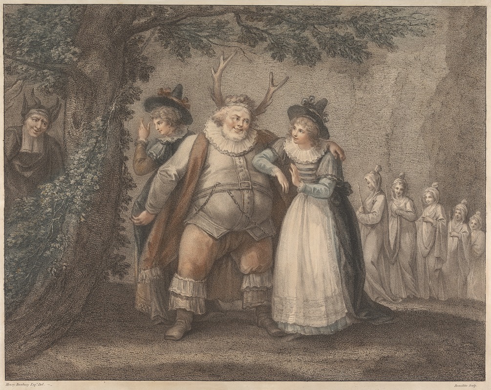 Henry William Bunbury - Falstaff at Hern’s Oak – ‘Merry Wives of Windsor,’ Act V, Scene V